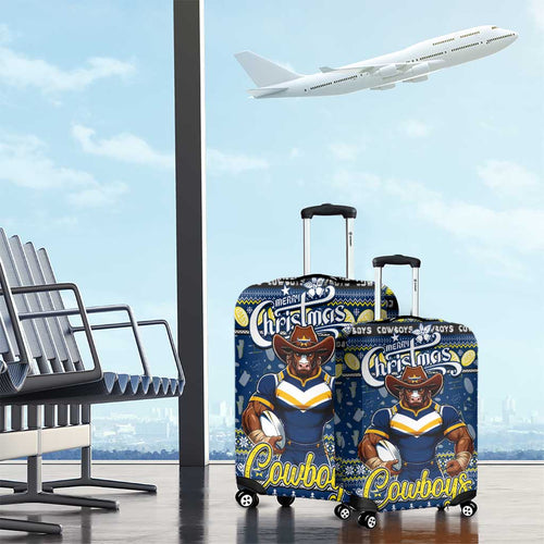 Cowboys Rugby Xmas Luggage Cover Australia NRL Mascot