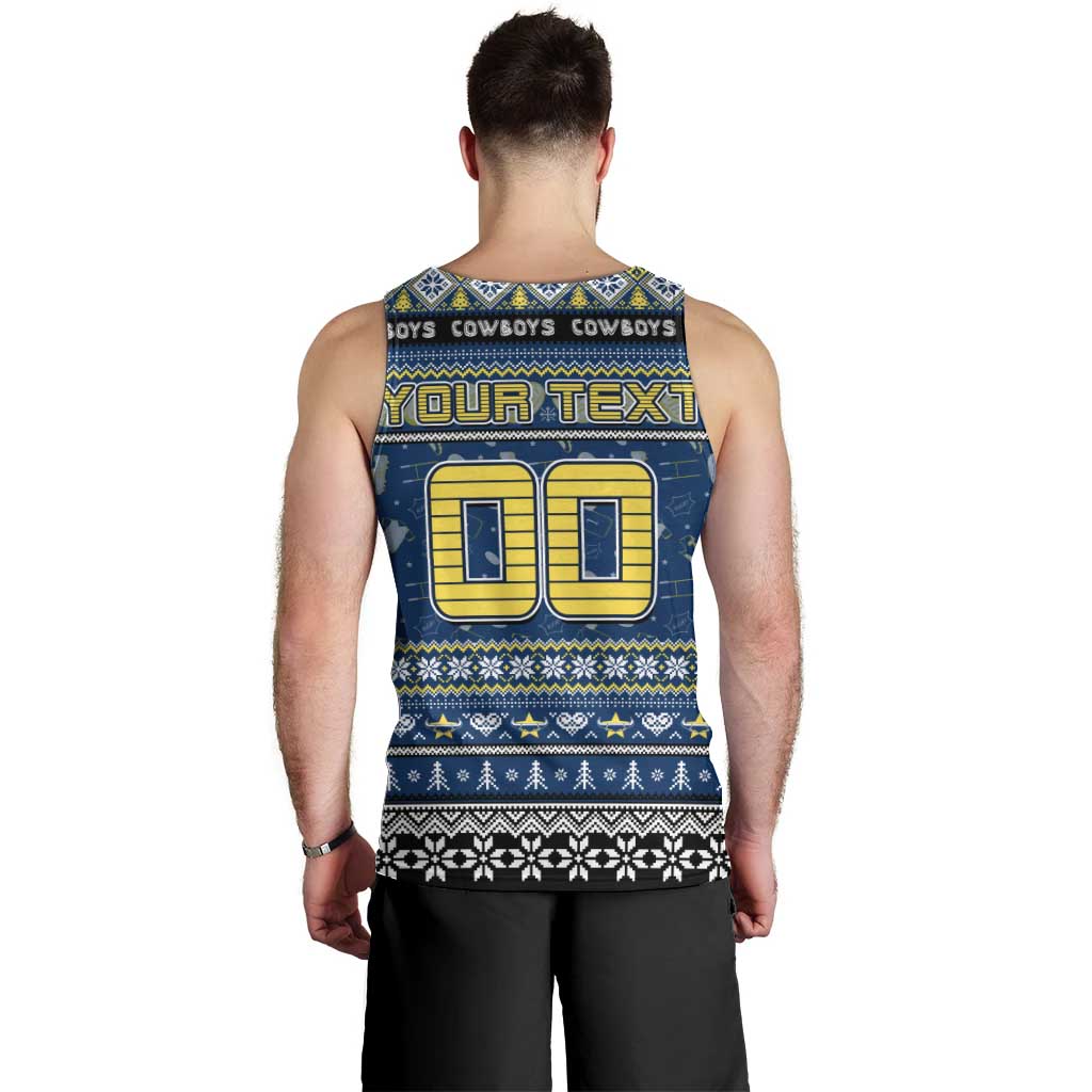 Personalized Cowboys Rugby Xmas Men Tank Top Australia NRL Mascot