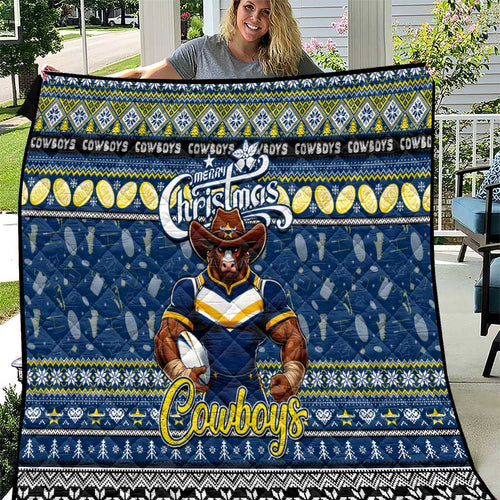 Cowboys Rugby Xmas Quilt Australia NRL Mascot