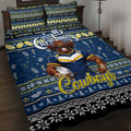 Cowboys Rugby Xmas Quilt Bed Set Australia NRL Mascot