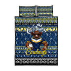 Cowboys Rugby Xmas Quilt Bed Set Australia NRL Mascot