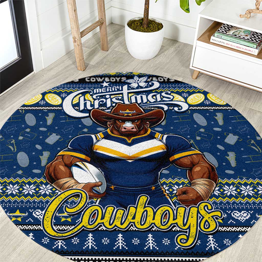 Cowboys Rugby Xmas Round Carpet Australia NRL Mascot