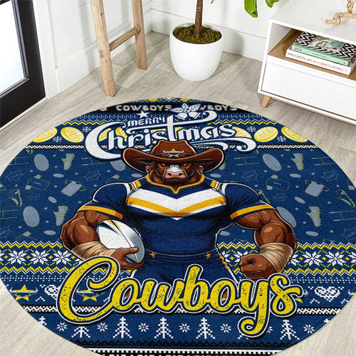 Cowboys Rugby Xmas Round Carpet Australia NRL Mascot