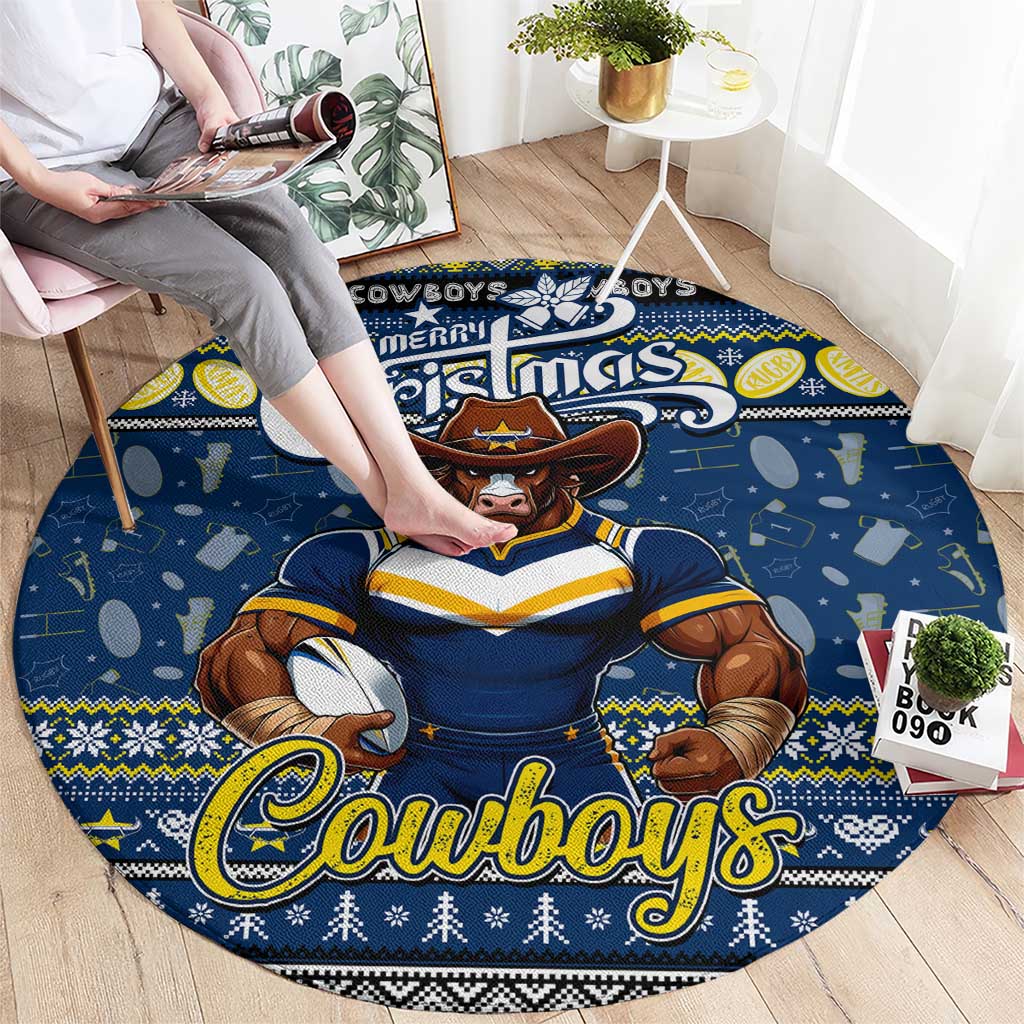 Cowboys Rugby Xmas Round Carpet Australia NRL Mascot