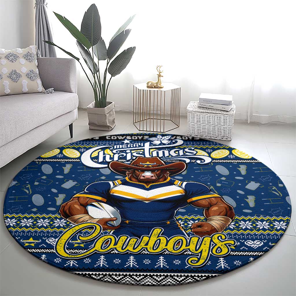 Cowboys Rugby Xmas Round Carpet Australia NRL Mascot