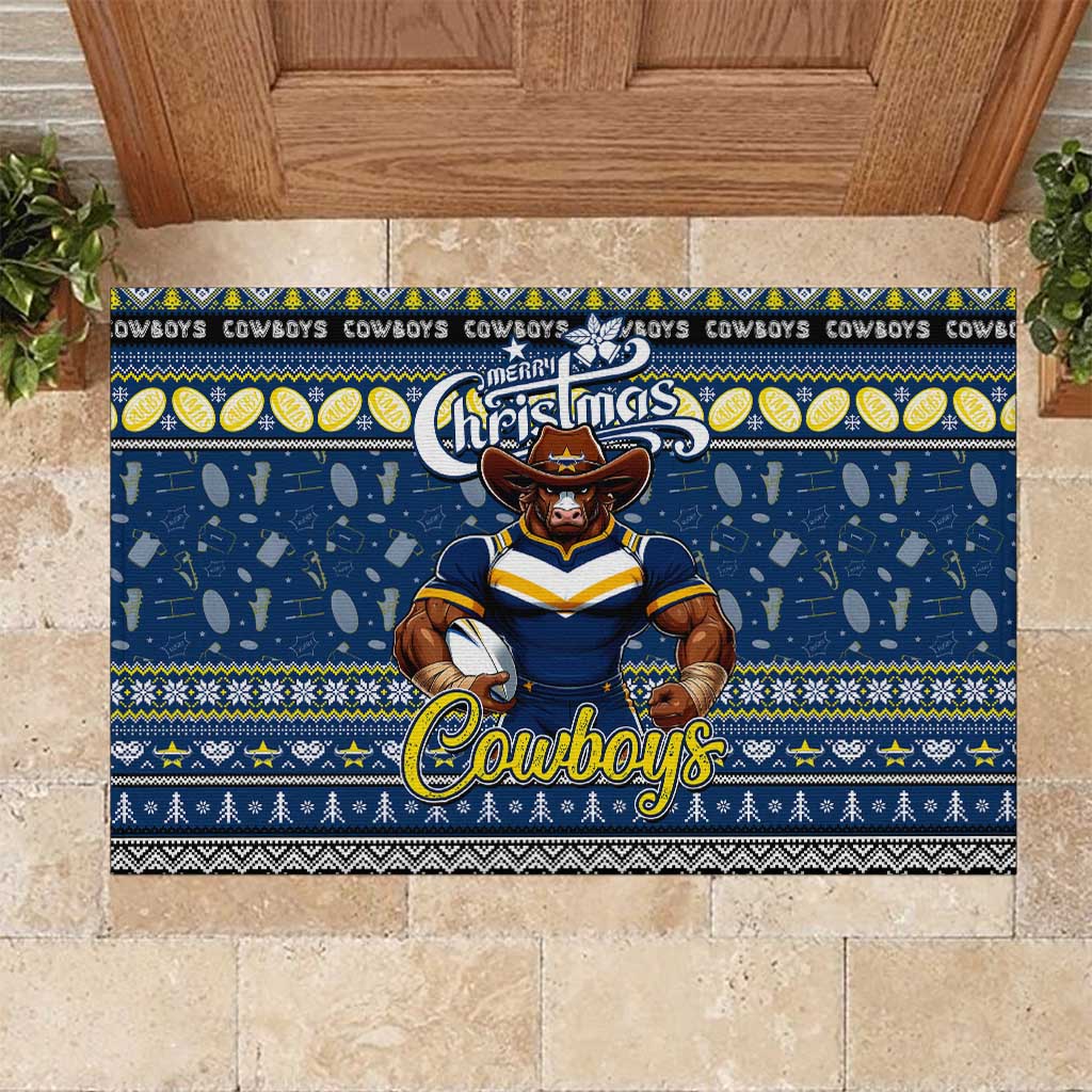 Cowboys Rugby Xmas Rubber Doormat Australia NRL Mascot