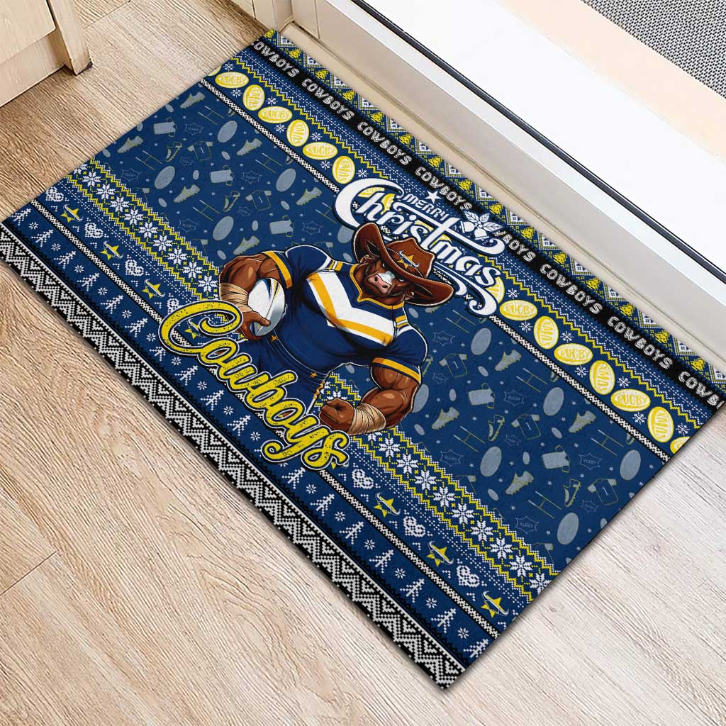 Cowboys Rugby Xmas Rubber Doormat Australia NRL Mascot
