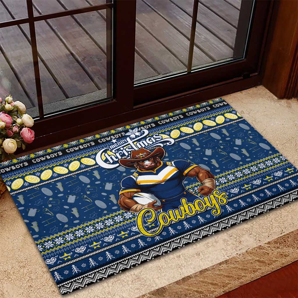 Cowboys Rugby Xmas Rubber Doormat Australia NRL Mascot