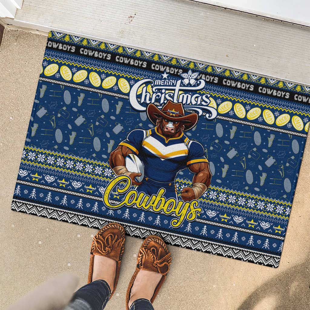 Cowboys Rugby Xmas Rubber Doormat Australia NRL Mascot