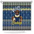 Cowboys Rugby Xmas Shower Curtain Australia NRL Mascot