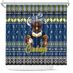 Cowboys Rugby Xmas Shower Curtain Australia NRL Mascot