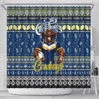 Cowboys Rugby Xmas Shower Curtain Australia NRL Mascot