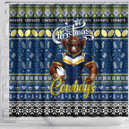 Cowboys Rugby Xmas Shower Curtain Australia NRL Mascot