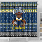Cowboys Rugby Xmas Shower Curtain Australia NRL Mascot