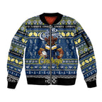 Personalized Cowboys Rugby Xmas Sleeve Zip Bomber Jacket Australia NRL Mascot