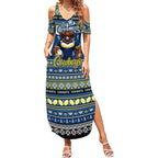 Personalized Cowboys Rugby Xmas Summer Maxi Dress Australia NRL Mascot