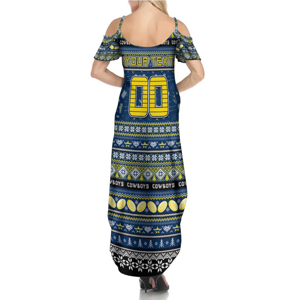 Personalized Cowboys Rugby Xmas Summer Maxi Dress Australia NRL Mascot