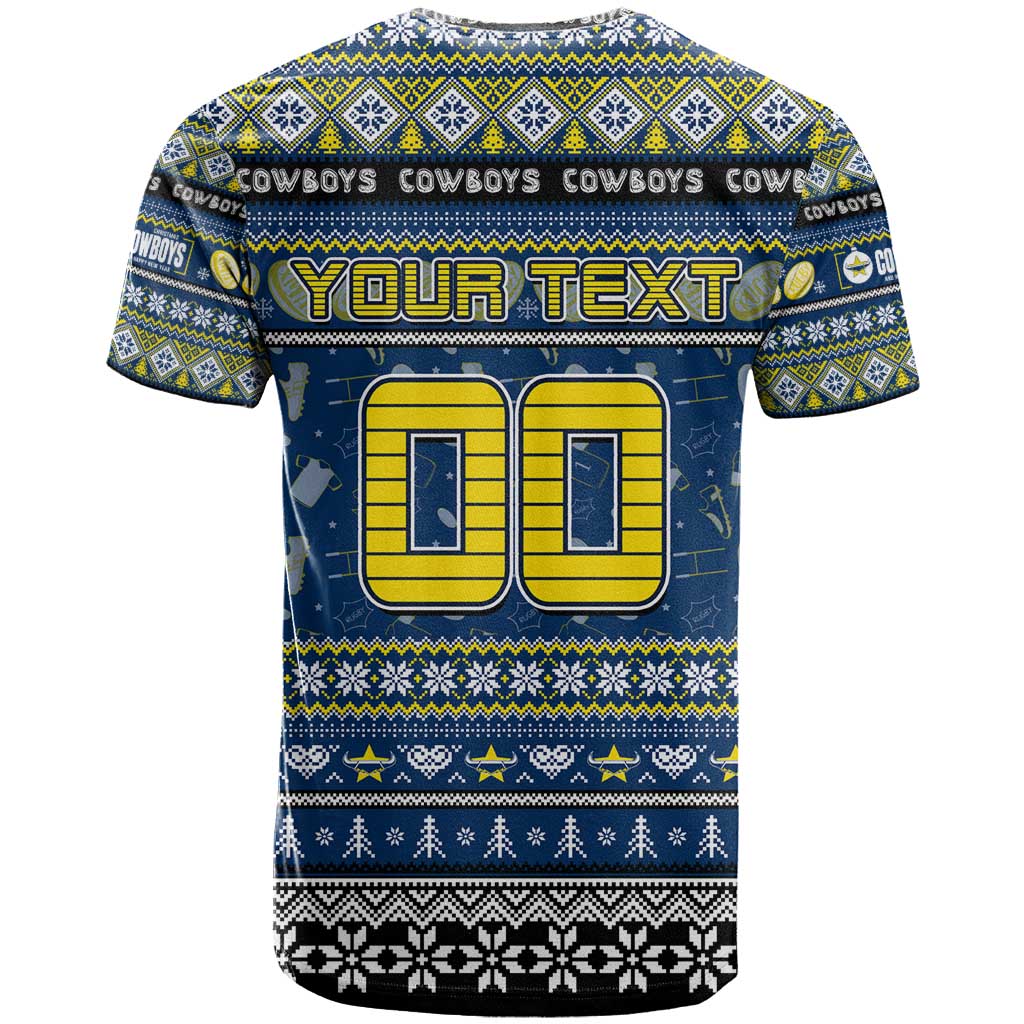 Personalized Cowboys Rugby Xmas T Shirt Australia NRL Mascot