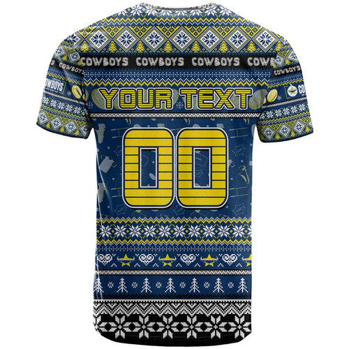 Personalized Cowboys Rugby Xmas T Shirt Australia NRL Mascot