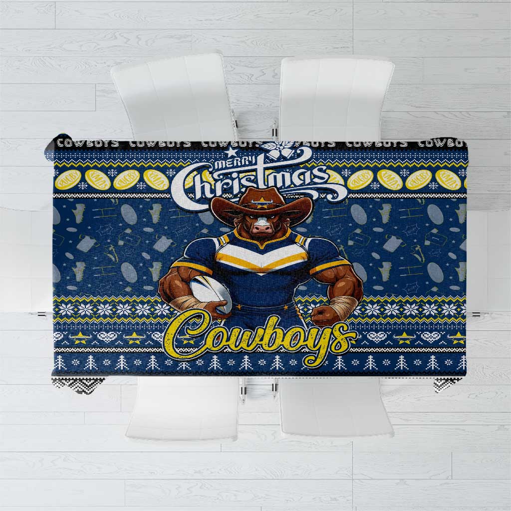 Cowboys Rugby Xmas Tablecloth Australia NRL Mascot