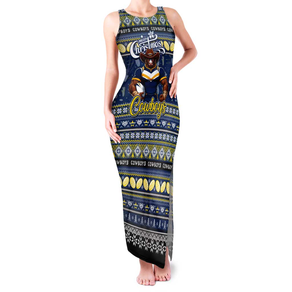 Personalized Cowboys Rugby Xmas Tank Maxi Dress Australia NRL Mascot