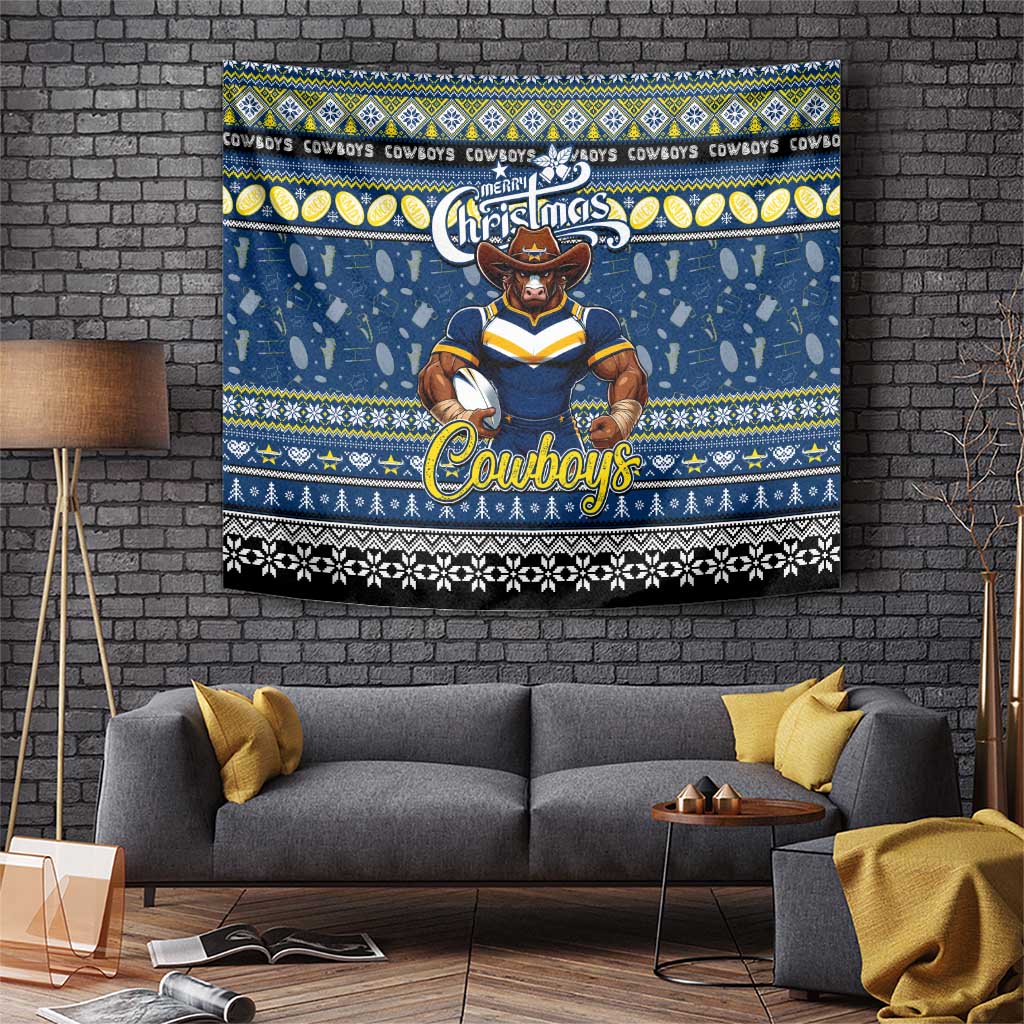 Cowboys Rugby Xmas Tapestry Australia NRL Mascot