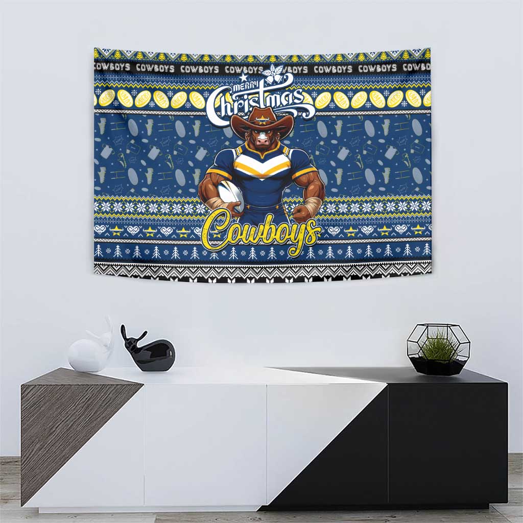 Cowboys Rugby Xmas Tapestry Australia NRL Mascot