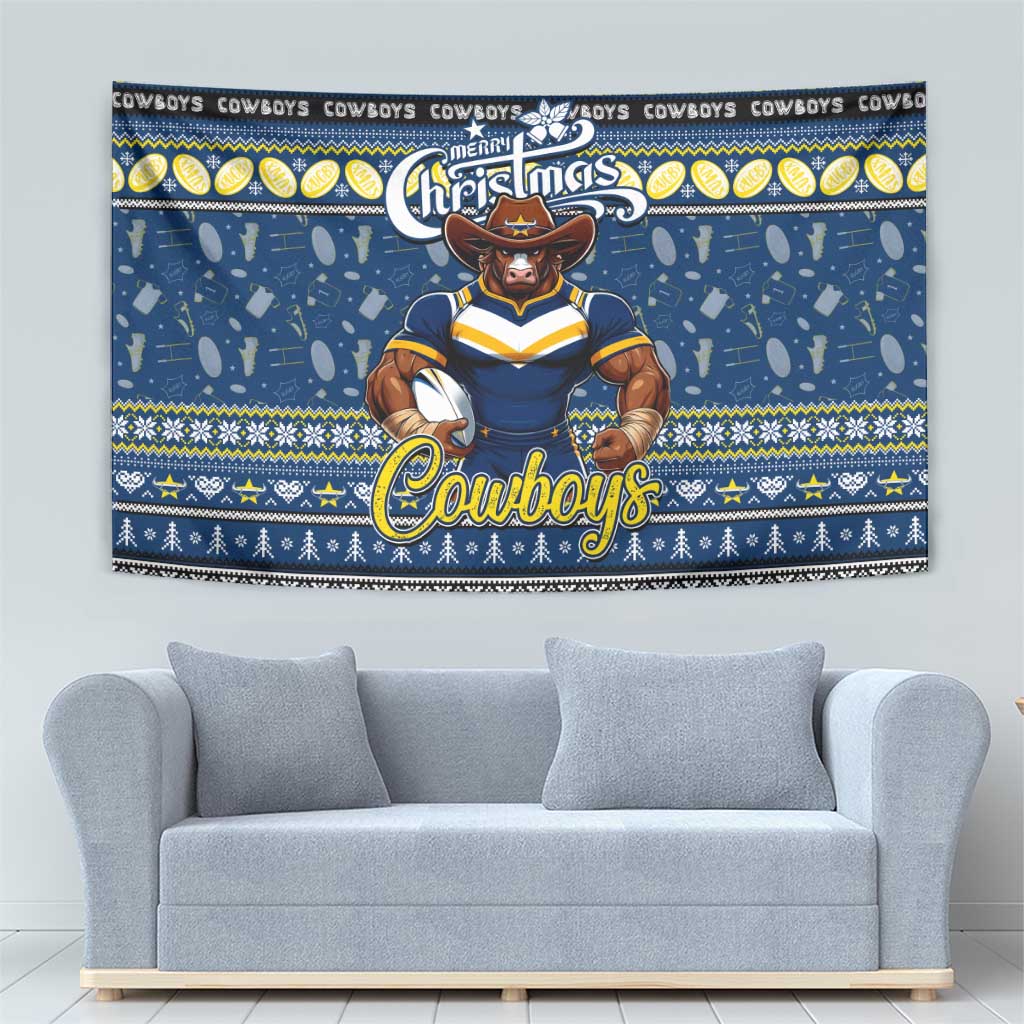Cowboys Rugby Xmas Tapestry Australia NRL Mascot