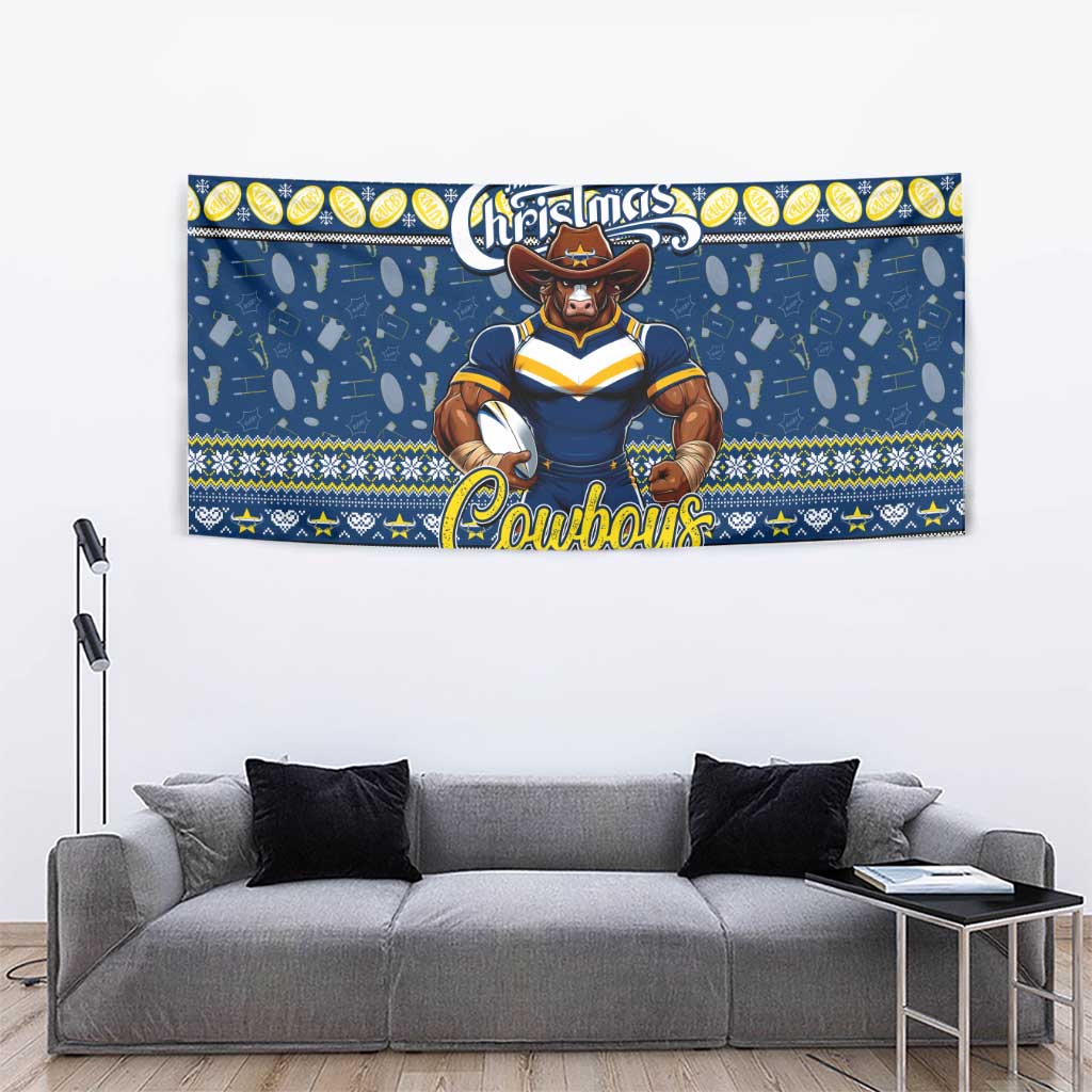 Cowboys Rugby Xmas Tapestry Australia NRL Mascot