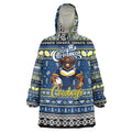 Personalized Cowboys Rugby Xmas Wearable Blanket Hoodie Australia NRL Mascot
