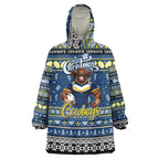 Personalized Cowboys Rugby Xmas Wearable Blanket Hoodie Australia NRL Mascot