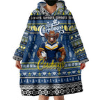 Personalized Cowboys Rugby Xmas Wearable Blanket Hoodie Australia NRL Mascot