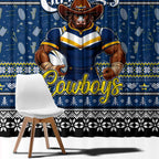 Cowboys Rugby Xmas Window Curtain Australia NRL Mascot