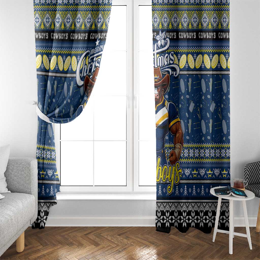 Cowboys Rugby Xmas Window Curtain Australia NRL Mascot