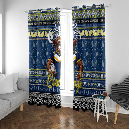 Cowboys Rugby Xmas Window Curtain Australia NRL Mascot