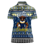 Personalized Cowboys Rugby Xmas Women Polo Shirt Australia NRL Mascot
