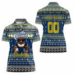 Personalized Cowboys Rugby Xmas Women Polo Shirt Australia NRL Mascot