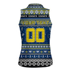 Personalized Cowboys Rugby Xmas Women Sleeveless Polo Shirt Australia NRL Mascot