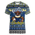 Personalized Cowboys Rugby Xmas Women V-Neck T-Shirt Australia NRL Mascot