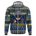 Personalized Cowboys Rugby Xmas Zip Hoodie Australia NRL Mascot