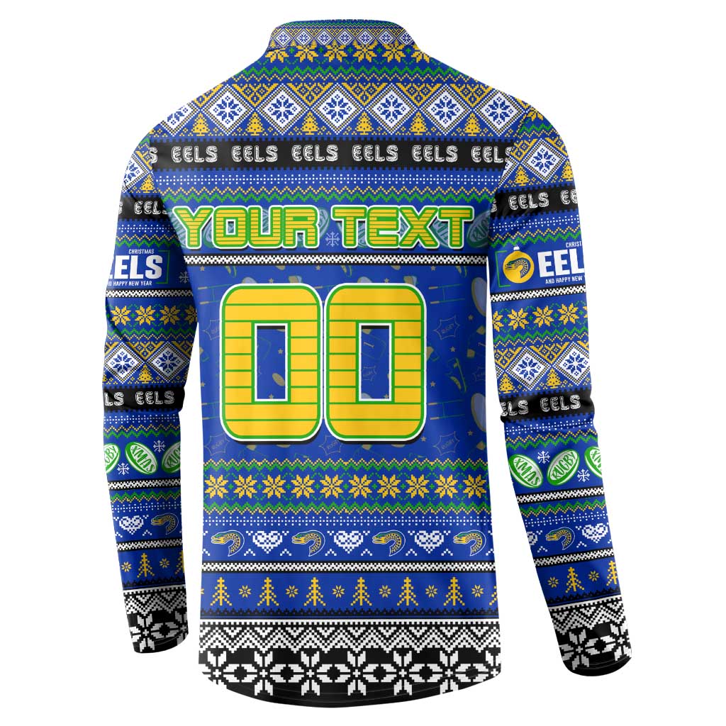 Personalized Eels Rugby Xmas Button Sweatshirt Australia NRL Mascot