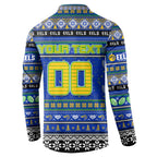 Personalized Eels Rugby Xmas Button Sweatshirt Australia NRL Mascot