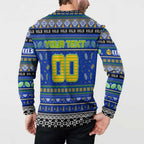 Personalized Eels Rugby Xmas Button Sweatshirt Australia NRL Mascot