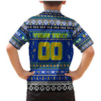 Personalized Eels Rugby Xmas Family Matching Mermaid Dress and Hawaiian Shirt Australia NRL Mascot