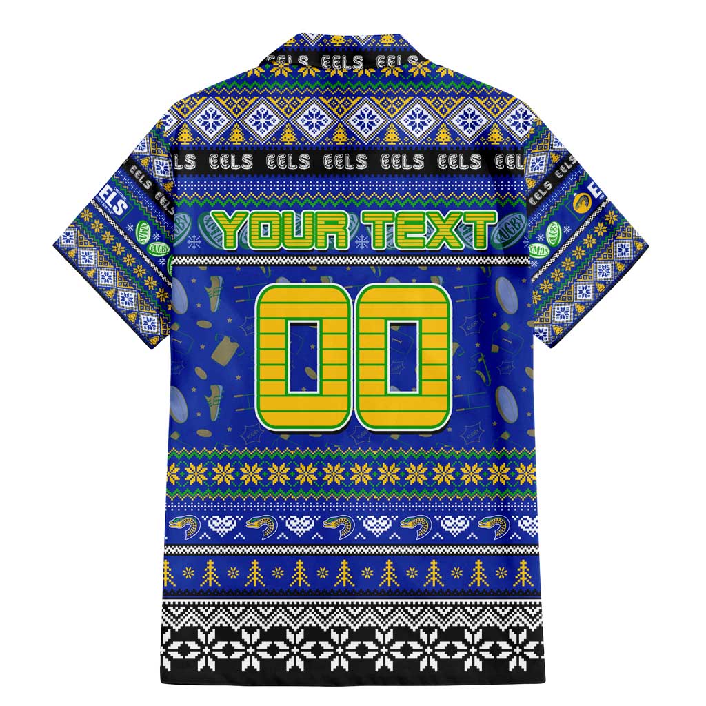 Personalized Eels Rugby Xmas Family Matching Mermaid Dress and Hawaiian Shirt Australia NRL Mascot