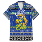 Personalized Eels Rugby Xmas Family Matching Puletasi and Hawaiian Shirt Australia NRL Mascot