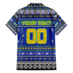 Personalized Eels Rugby Xmas Family Matching Puletasi and Hawaiian Shirt Australia NRL Mascot