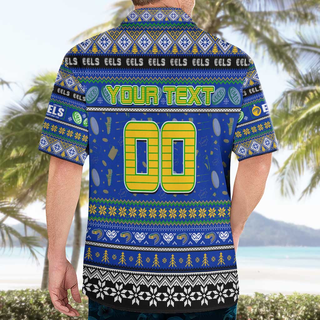 Personalized Eels Rugby Xmas Hawaiian Shirt Australia NRL Mascot