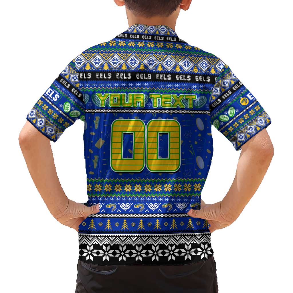 Personalized Eels Rugby Xmas Hawaiian Shirt Australia NRL Mascot
