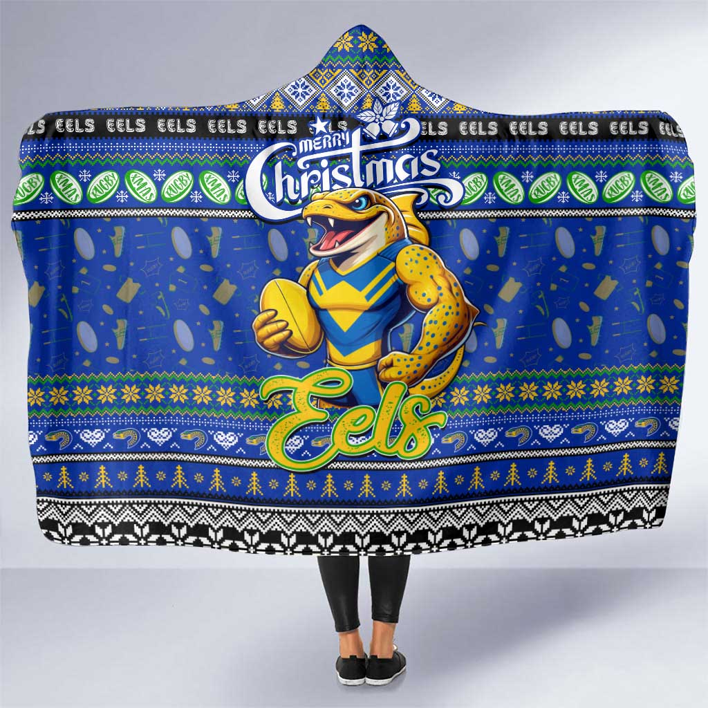 Eels Rugby Xmas Hooded Blanket Australia NRL Mascot